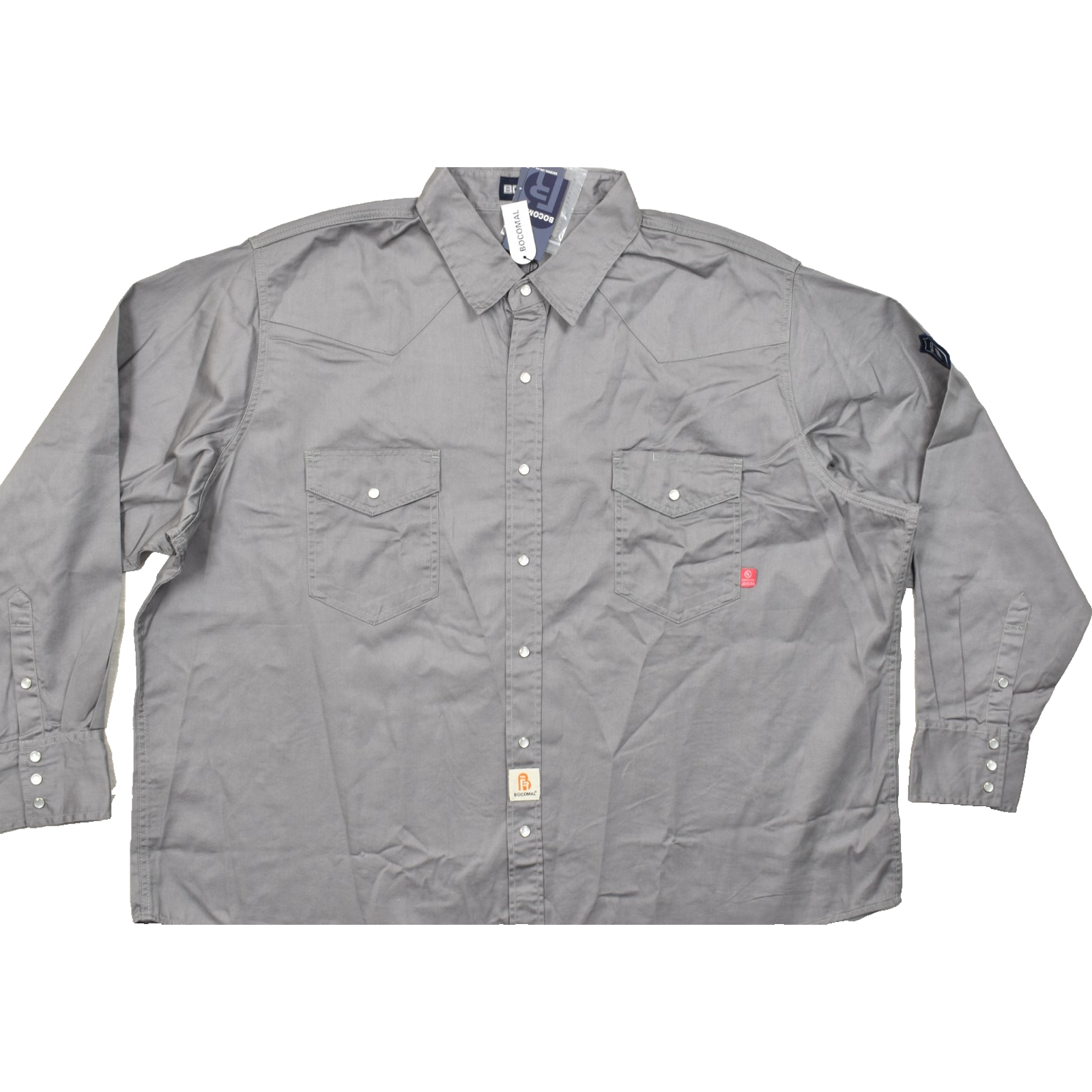 Bocomal Fr Flame Resistant Shirt 4xl Gray 100% Cotton Twill Atpv 8.2 Cat 2 Work